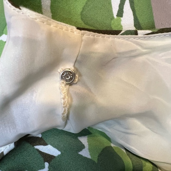 Talbots Petites Green Leaf Print Fit & Flare Dress 2P - Picture 6 of 8